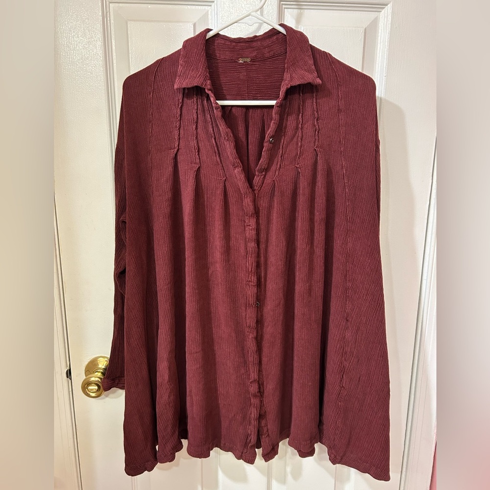 Free People Crinkle Spin Me Tunic Shirt Dress - Picture 4 of 11